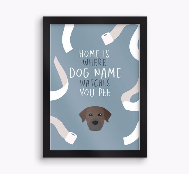 Watches You Pee: Personalised {breedFullName} Framed Print